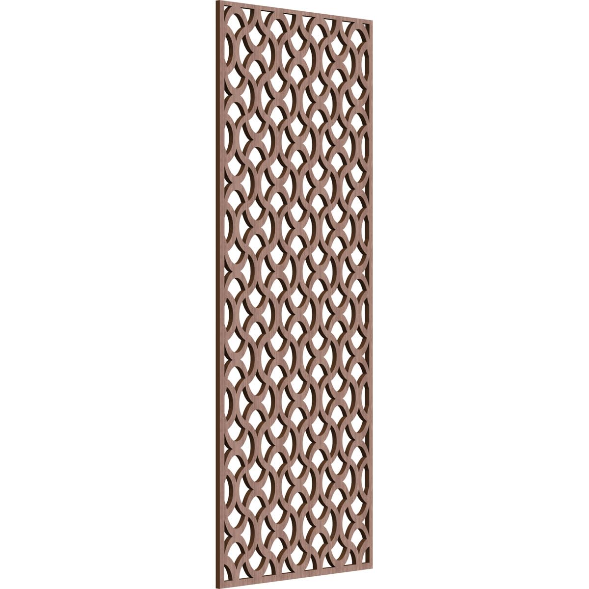 Resort Decorative Pierced Fretwork Wood Wall Panels, 19 3/8"W x 49 3/8"H x 3/8"T, Walnut