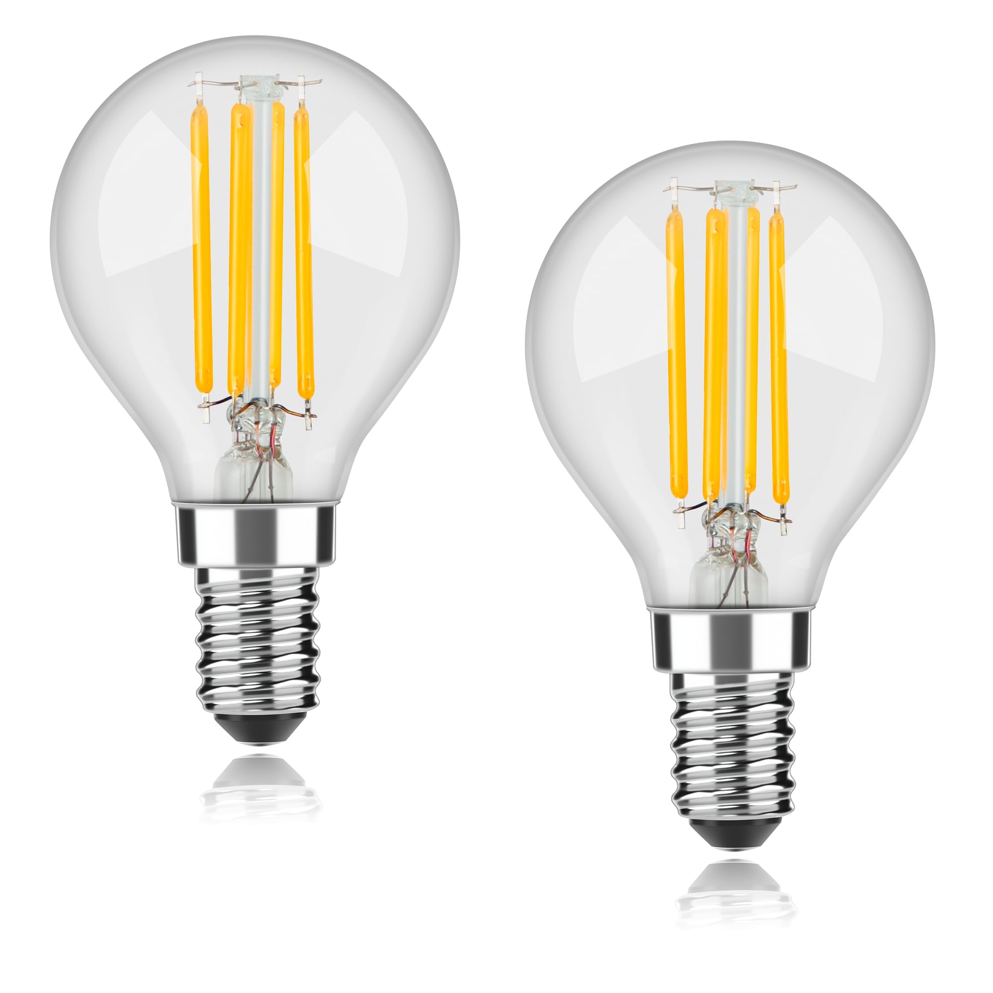 OUKAJO E14 Dimmable LED Light Bulb,SES Small Edision Screw Golf Ball Bulb,4W Warm White 2700K 400lm,2 Count (Pack of 1)