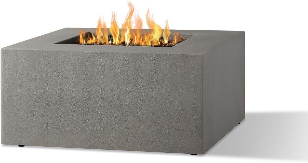 BBQGuys Signature Estes 40-Inch Casual Square Natural Gas Fire Table - Flint - 141NG-FLNT