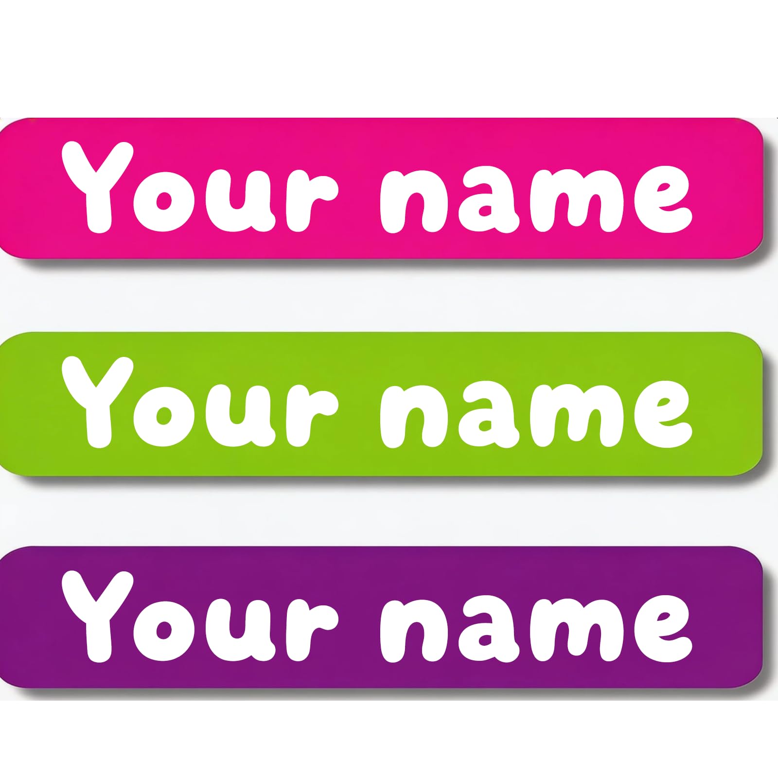 Personalized Waterproof Name Stickers for Kids, Washable Clothing Labels, Durable Name Tags for School, Kindergarten, Lunch Boxes, Books, Toys – Ideal Back to School（Pink, Green and Purple）