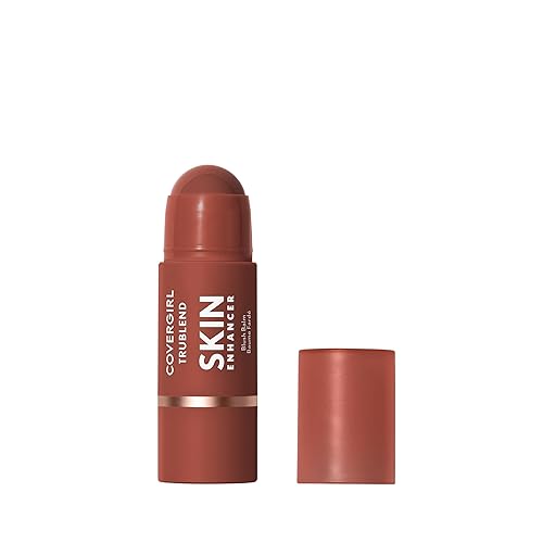 COVERGIRL Trublend Skin Enhancer Blush Balm Stick, Vegan Formula, Easy to Use, Glides on Effortlessly, Non-Greasy, Doesn't Crease - 245 Toasted Chai (Bright, Warm Terracota) - 0.21 Ounce (Pack of 1) - 245 Toasted Chai