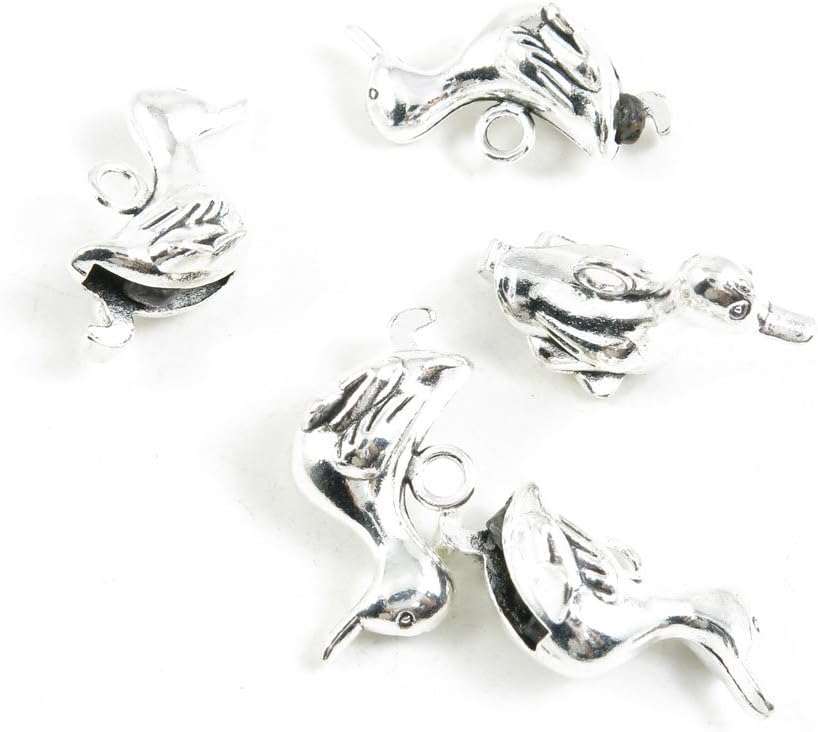 Antique Silver Tone Jewelry Making Charms Pendant Findings Craft Supplies Bulk Lots Arts D2PF3 Duck Quack