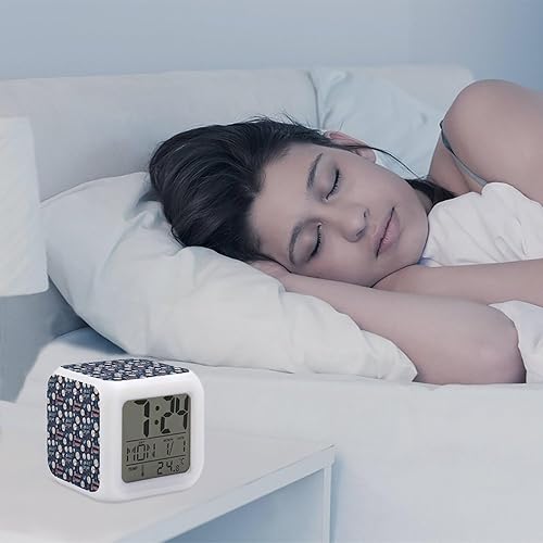 Miniatura 5 de Relojes despertadores digitales para dormitorios, diseño retro de béisbol, lindo LED, mesita de noche, reloj digital para aula, dormitorio