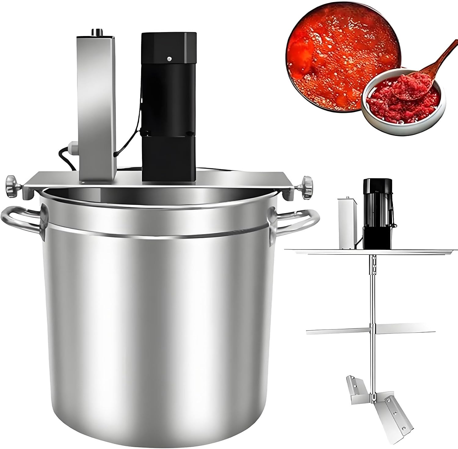 Automatic Pot Stirrer Mixer, 30L/40L/50L/60L Automatic Jam Blender, for Jams, Sauces, Filling, Hot Pot Seasoning Bottom