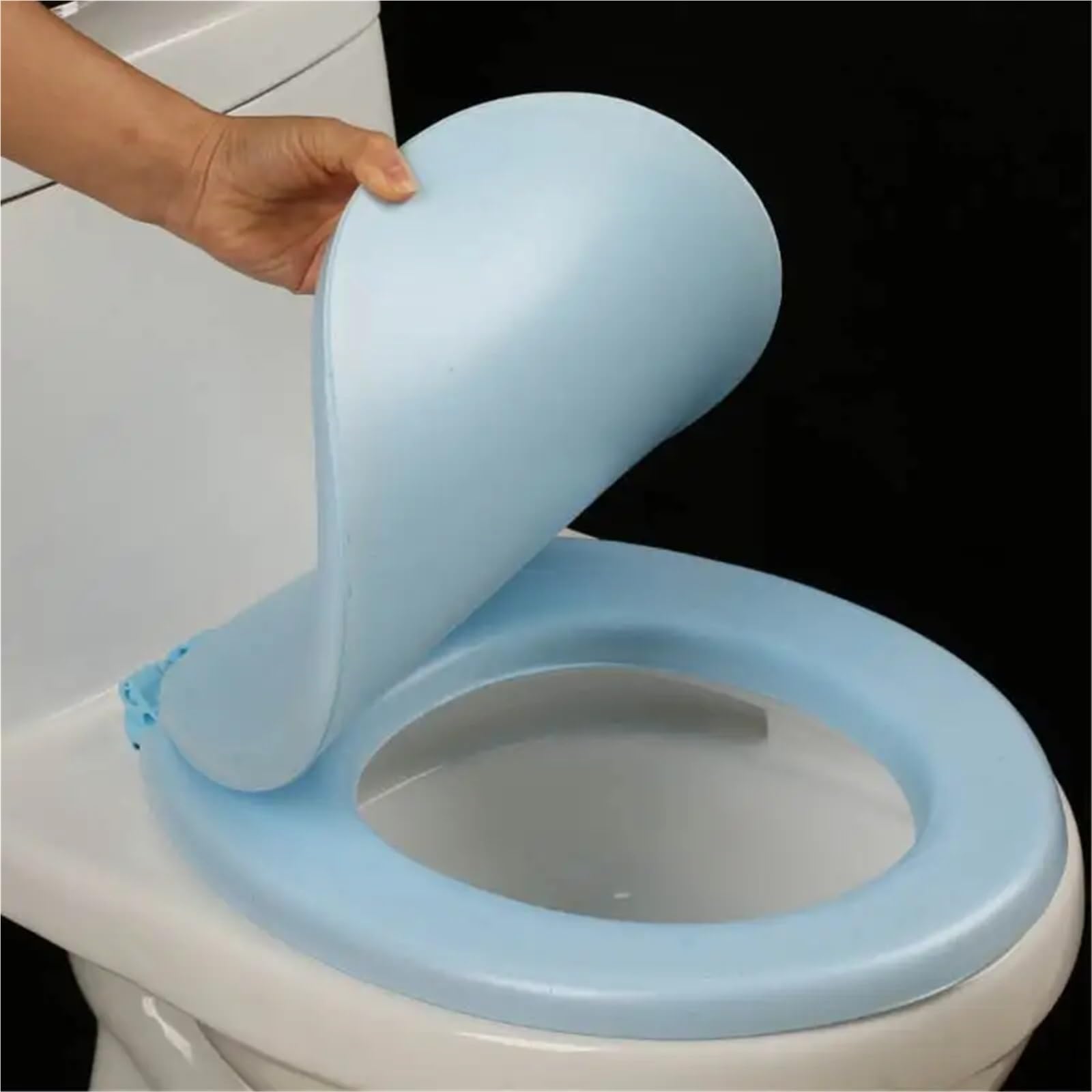 Tapa WC Asiento de Inodoro Ligero y Suave, Funda de Inodoro, Almohadilla Impermeable for Asiento de Inodoro, Almohadilla Impermeable y extraíble for Asiento de Inodoro, for el hogar(Blue)