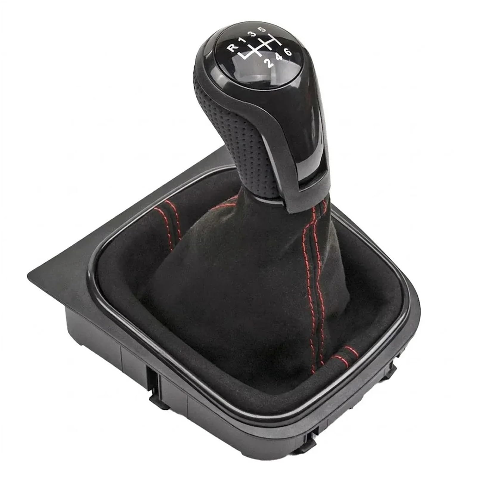 tusgt Knob Manual for Golf 5 MK5 for 6 MK6 Gear Shift Knob Car Speed with Gaiter(6 Speed-Red)