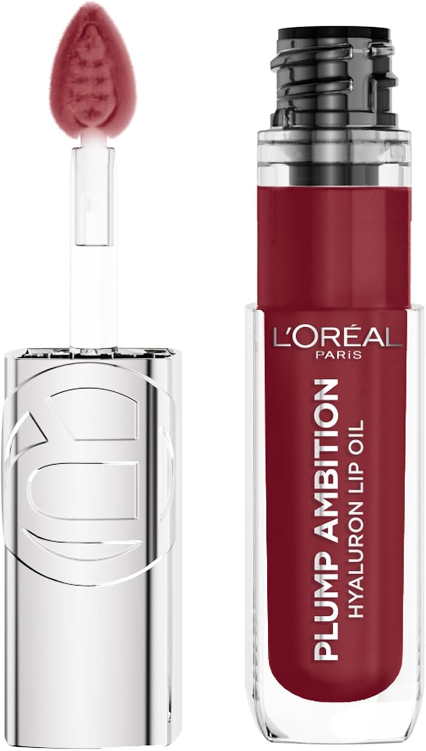L’Oréal Paris Plump Ambition 490 Berry Jolie Lipgloss – Lipolie met Hyaluronzuur – Voor vollere en glanzende lippen – Kersenrood – 5,4 gr