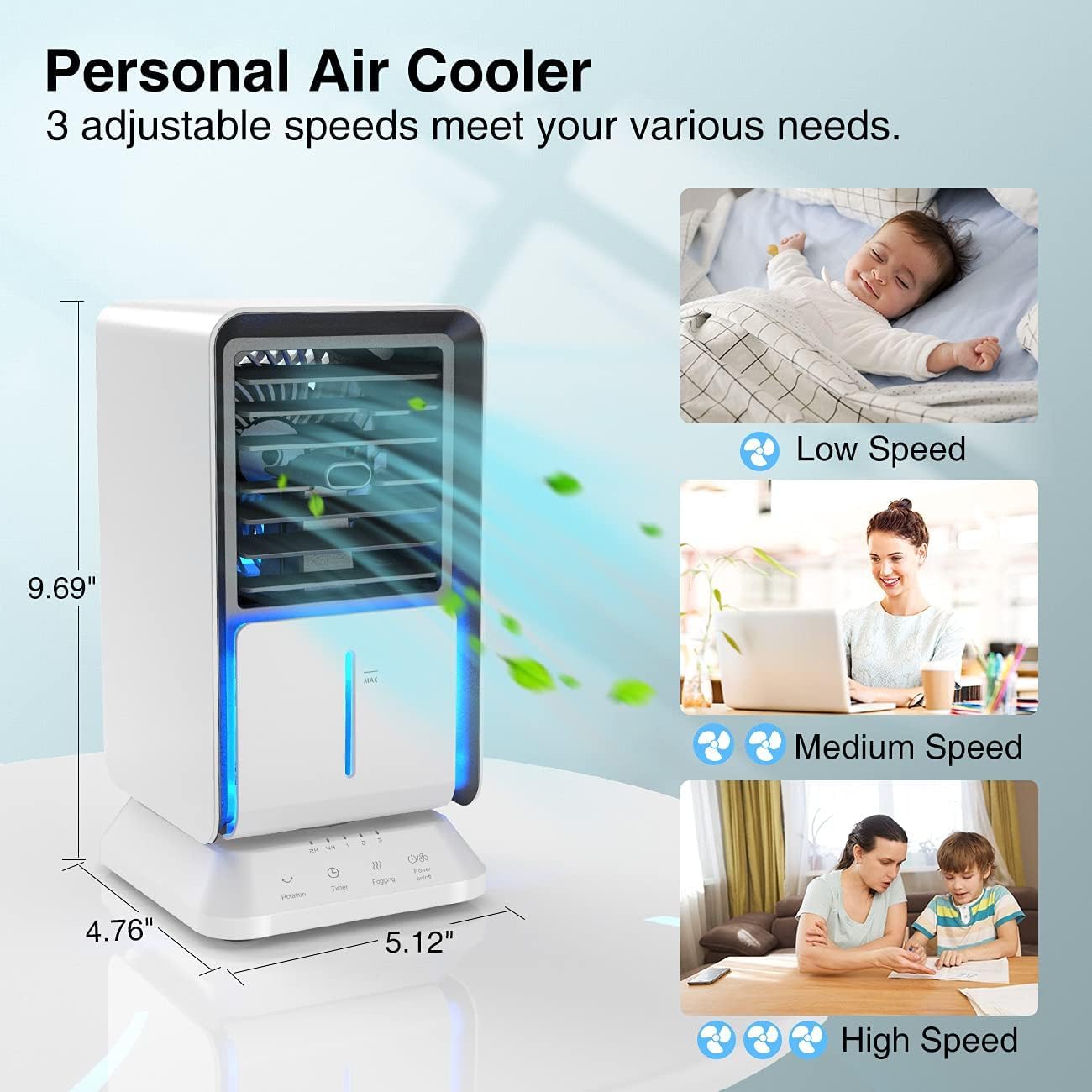 Aire Acondicionado Portatil Pequeño HiCOZY Enfriador De Aire Con