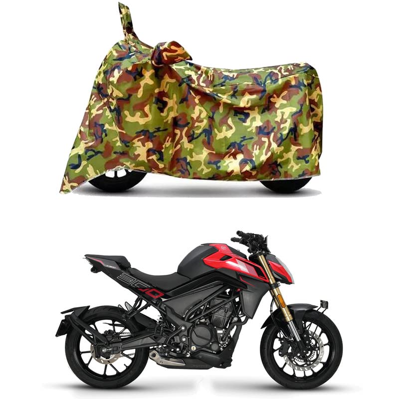 Image of Waterproof 100% PVC Coated Bike Scooty Two Wheeler Body Cover Compatible for Keeway K300 N Matte BS6 /UV-Rays /Heat Protection /Birds Dropping /Scratchproof /Dust Proof /All [6X6 Jungle Print]