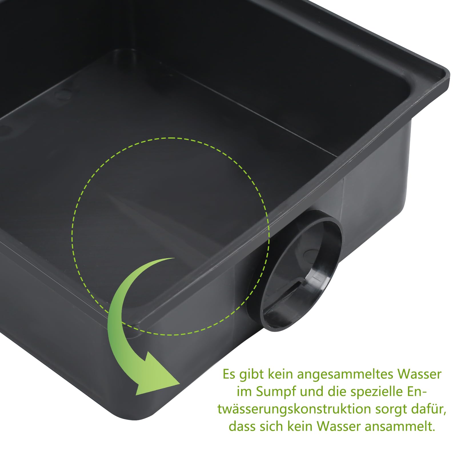Drain de Gouttière, 23x23cm Regard Eau Pluviale avec 1,55m Flexible Pouces, Pluie Drain, Tuyau de Descente de Gouttière pour Pelouse, Ciment, Sol