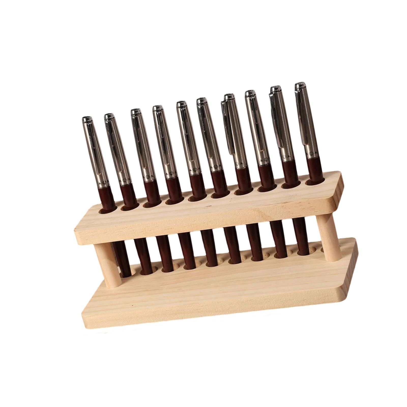 Geavonyg Creative Desk Accessory Wooden Pen Display Stand Featuring Artistic Compartments Enhancing Desktop Organization Pen Stand