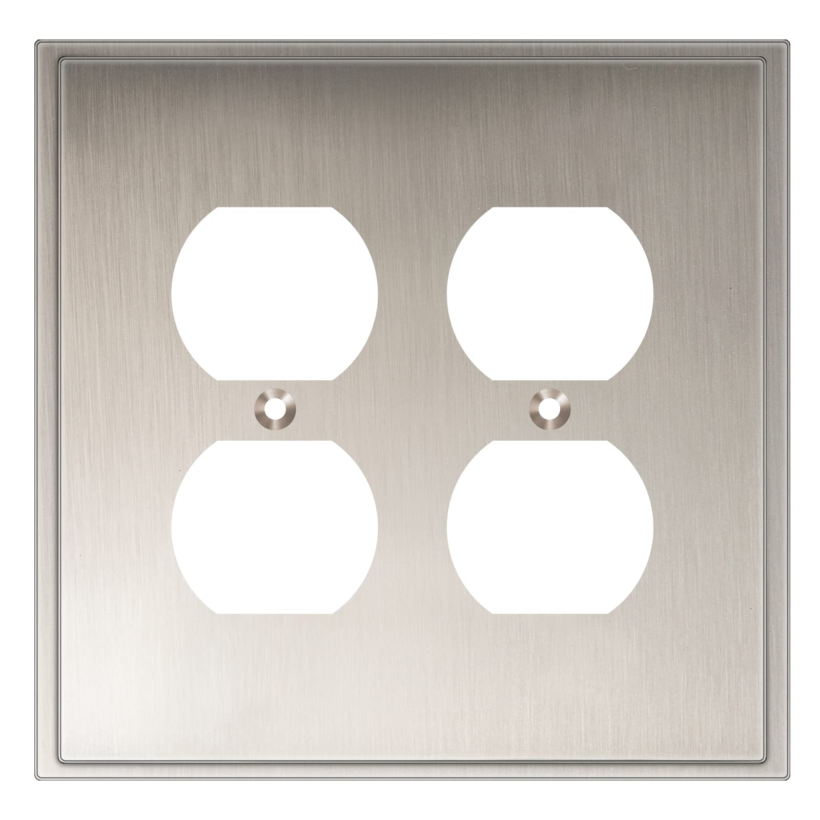 Cover StarSoft Modern Decorative Wall Plate Switch Plate Outlet Cover, Durable Solid Zinc Alloy (Double Duplex, Satin Nickel)