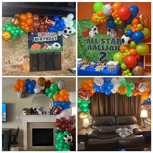 115 palloncini per sport, blu, verde, arancione