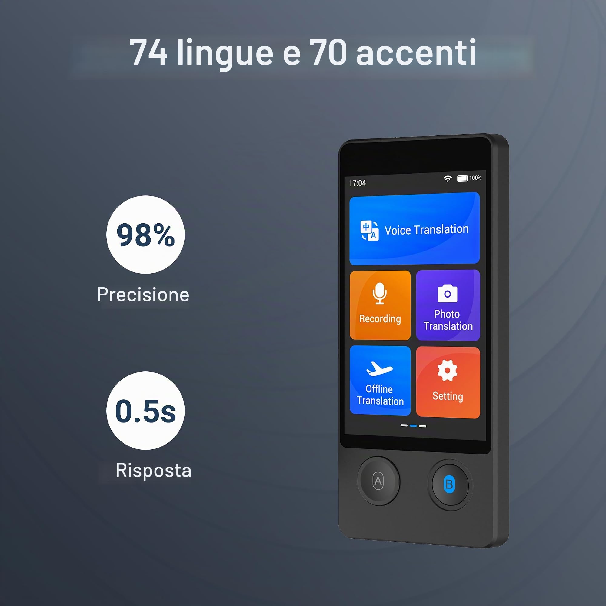 ANFIER Traduttore linguistico Nessun WiFi necessario 2024 Traduzione vocale Aggiornato Traduttore offline in 16 lingue online per 144 lingue 97% Alta precisione per viaggi d'affari