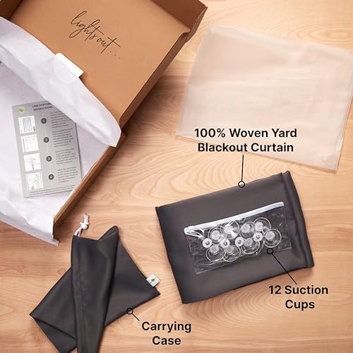 Miniatura 3 de Lime Portable Cortina 100  opaca marfil con ventosas para viajes niños bebés dormitorio dormitorio y VRBO 52 x 78 pulgadas