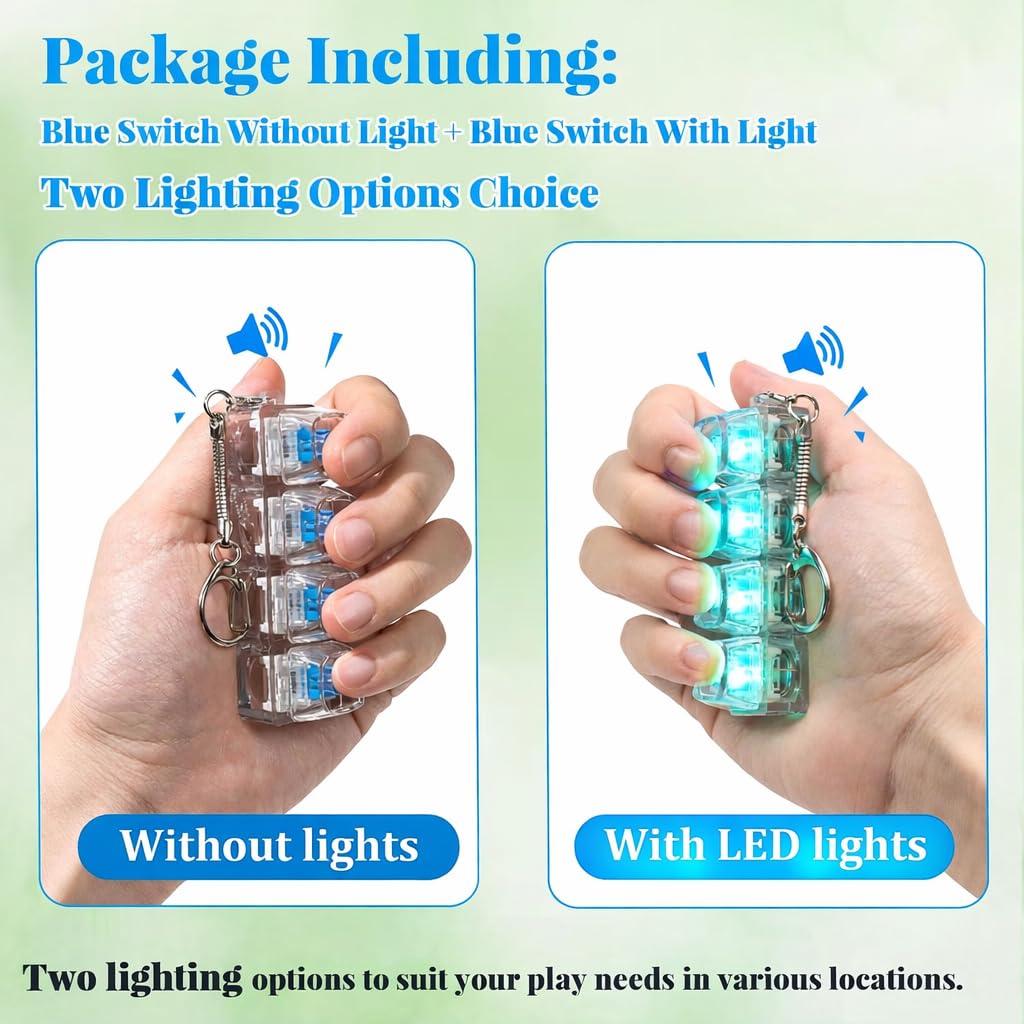 Mechanical Keyboard Switch Fidget Keychain with LED Glow for Stress Relief, Clicky Desk Toy for Adults, Portable EDC Keyring Accessory for Office, Travel & Daily Use — Amazon image 4