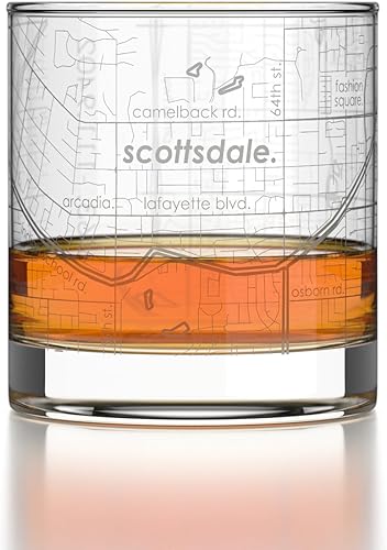 Vista 379 de Well Told Vaso grabado de Washington DC Map Rocks, vidrio de whisky antiguo (11 onzas, transparente), regalo para los amantes del whisky 147-Claro