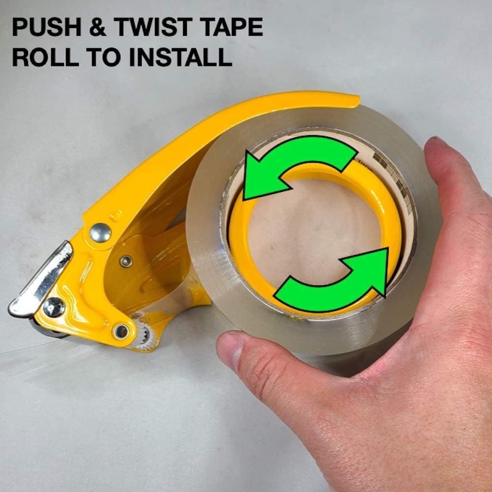 Heavy Duty Metal Handheld 2" Inch Tape Gun Dispenser - Packing, Packaging, Sealing, with Cutter & Reverse Stopper (Tape Not Included) (1 Pack Orange) : Office Products