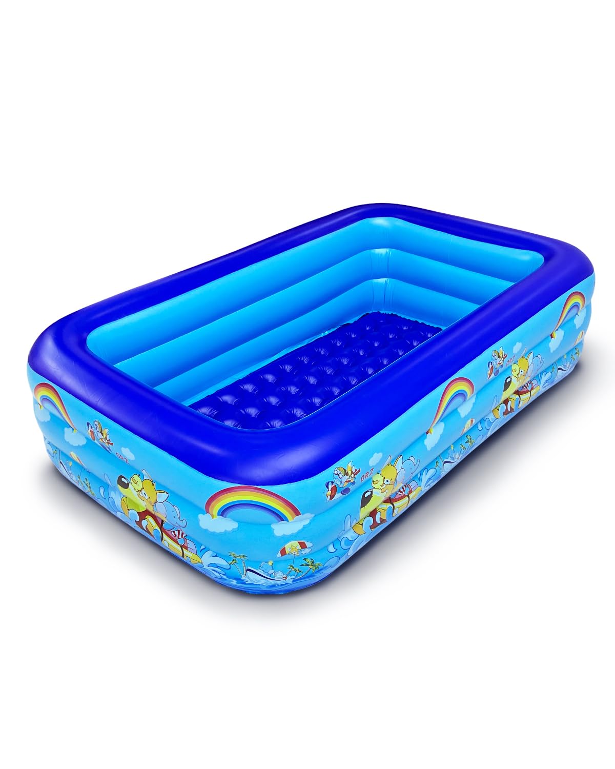 Torlaist Large Leak-Proof Inflatable Paddling Pool with 3-Layer Durable PVC and Quick Drainage, Suitable for kids and Adults for Indoor/Outdoor, Backyard & Garden Use Blue Bubble