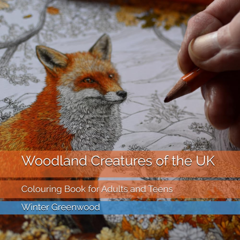 Woodland Creatures of the UK: Colouring Book for Adults and Teens