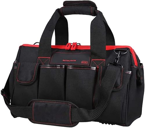 Tool Bag, 16-inch Tool Storage Bag with 17 Pockets and Adjustable Shoulder Strap, Home Essentials