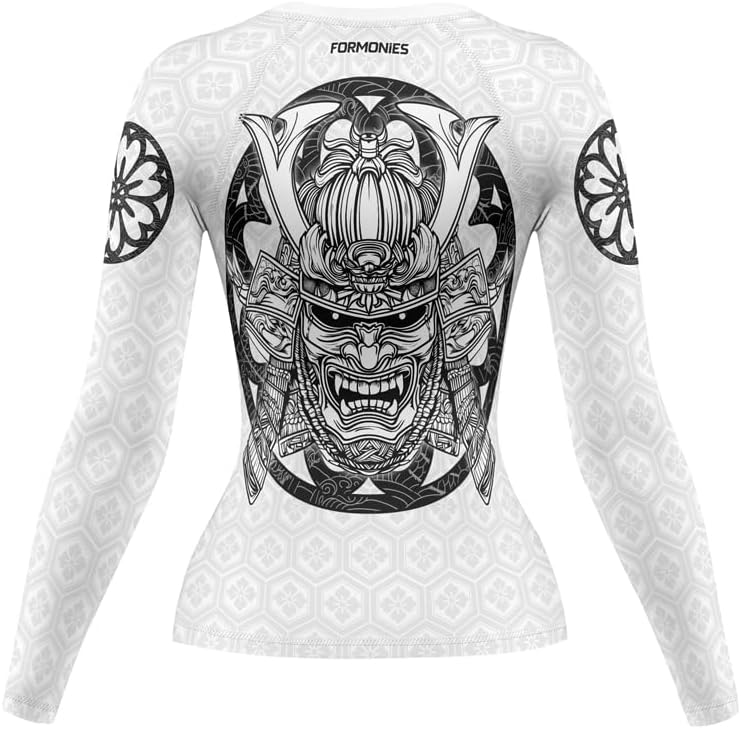FORMONIES Women’s MMA Rash Guard – Samurai Compression Long Sleeve Base Layer for BJJ Combat Training