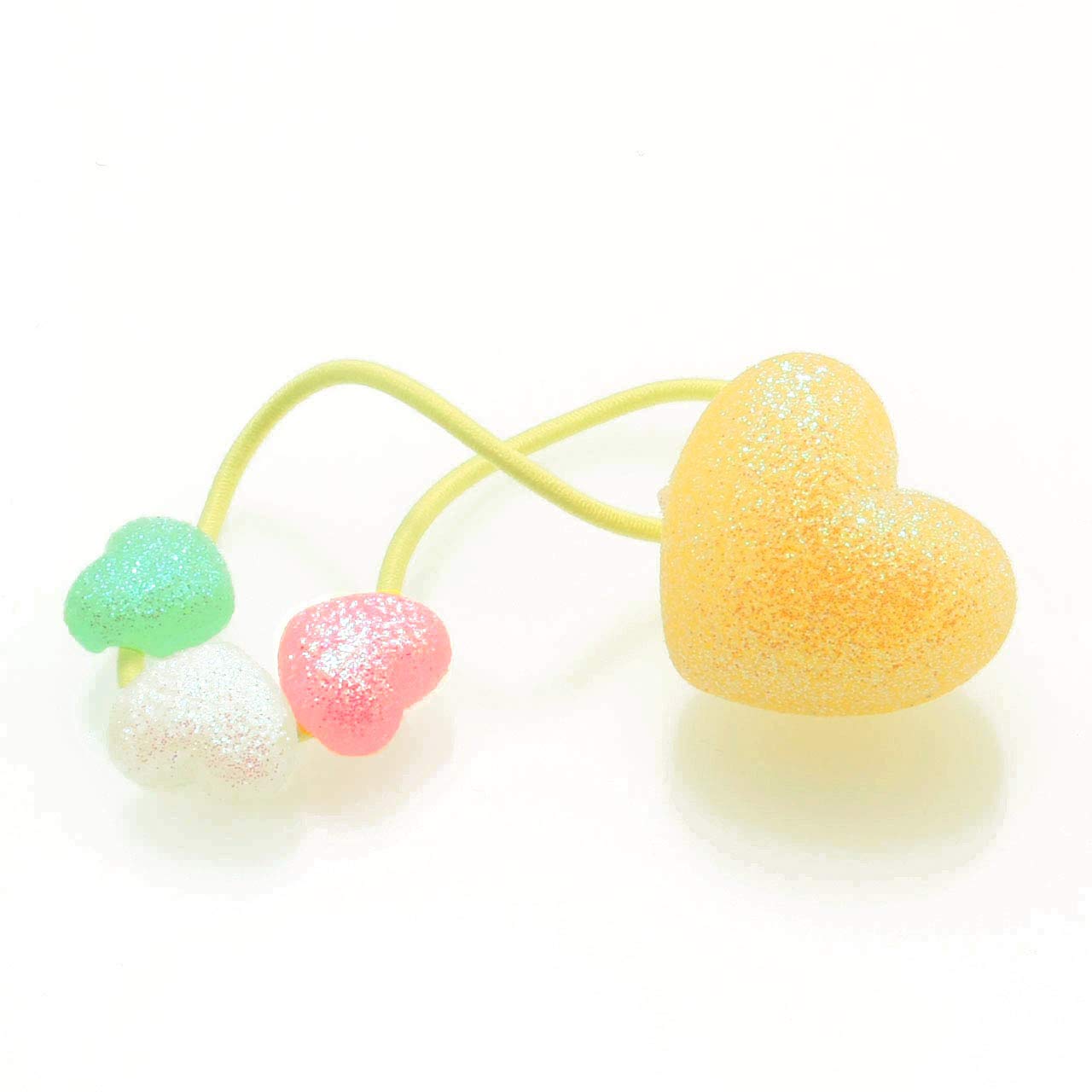 Amazon.co.jp: ヘアゴム オーロララメぷっくりハートのキッズ