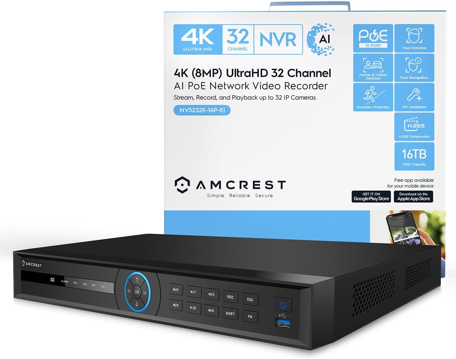 Amazon.com : 64 Channel Network Video Recorder - 4K NVR Up to 12MP ...