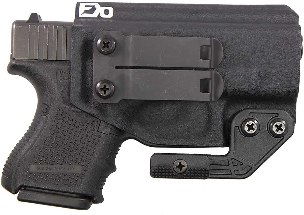 FDO Industries IWB Kydex Holster Compatible with Glock 26 -Discreet Carry Concepts 1.5" Metal Monoblock Gear Clip - The Paladin Series - Made in USA