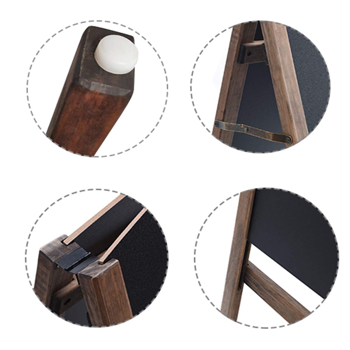 GIANTEX-Pizarra de Doble Cara con Estructura Triangular Plegable con Almohadilla de Goma para Restaurantes, Bares y Hogares (60 x 80 x 101 cm)