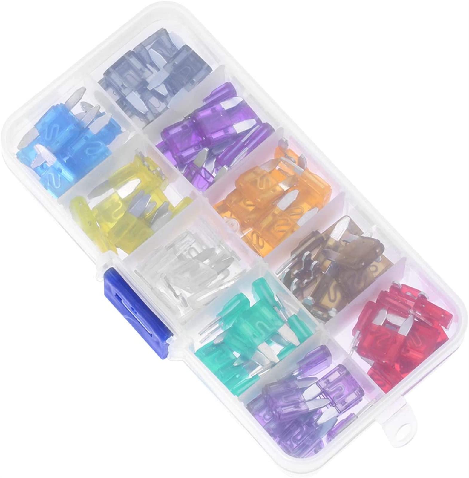 100Pcs Mini Case Assortiti Barche for auto Camion Kit di fusibili a lama standard Accessori for strumenti di riparazione di motociclette automatiche