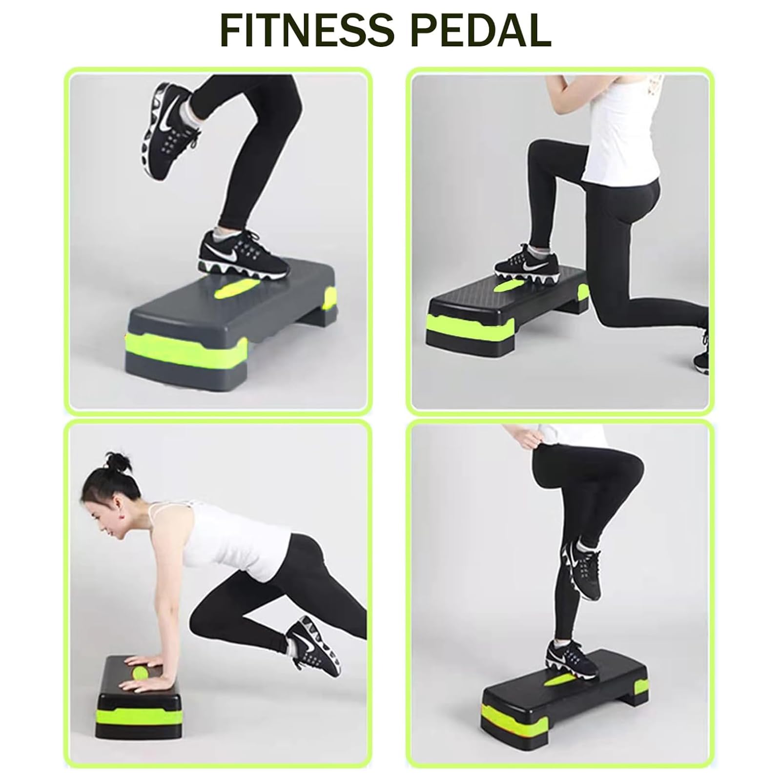 Stepper Fitness Aerobica Regolabile Casa e Palestra, Step Aerobic per Esercizi Cardio Fitness Altezza Regolabile 10-15 cm, Piattaforma con Superficie Antiscivolo,Supporta a 250 kg