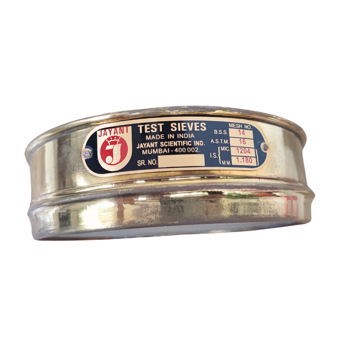 AANIJ® Jayant Test Sieve 200 mm Diameter BBS-14 and ASTM-16, 1204 micron Pack of 1 stainless steel Mesh with Brass Frame For Laboratory and Uniform Fabrication for Smooth-Nesting