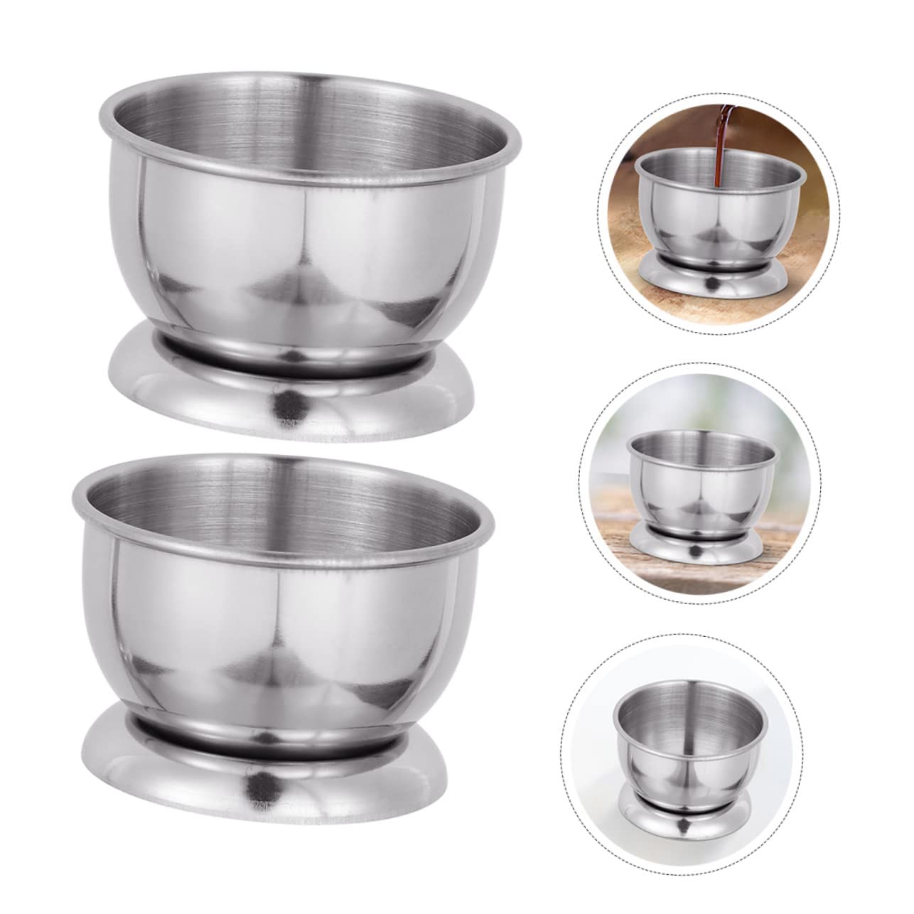 GLEAVI 5 Sätze Kleine Teetasse Faltbar Tassen Reisen Haushaltstea Edelstahl -teebecher Trinkbecher Aus Metall Rostfreie Teetasse Becher Aus Edelstahl Rostfreier Stahl Silber 2 Stücke * 5