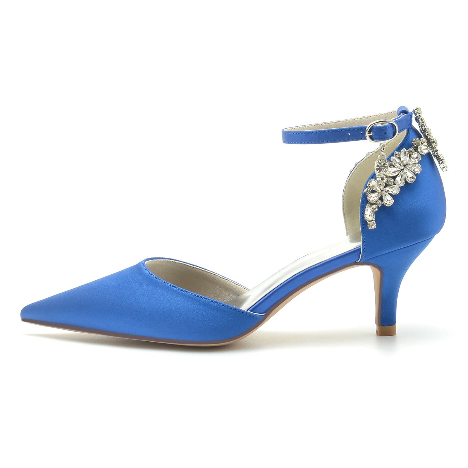 Scarpe Eleganti con Tacco Punta Chiusa Decollete, Scarpe da Sposa con Cinturino alla Caviglia da Donna, Sandalia de Tacón Alto Moda Fibbia Bridal Scarpe Festa Scarpe,Avorio,37 EU