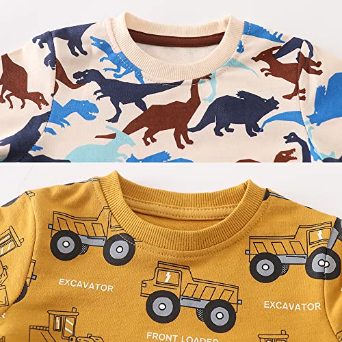 Image of Toddler Boys Crewneck Sweatshirt, Cotton Long-Sleeve Pullover Cartoon Print