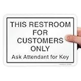 SmartSign-S2-0335-EU “This Restroom for Customers Only, Ask Attendant for Key” Label | 7