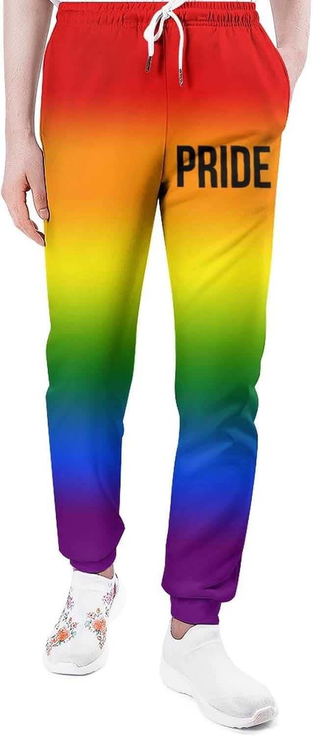 Rainbow Flag Pride LGBT Man Sweatpants Casual Trousers Long Pants Couple Elastic Slacks