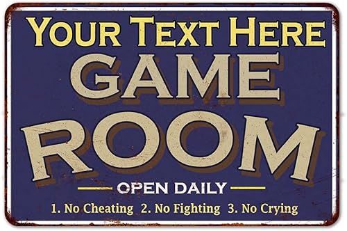 Letrero de pared con texto en inglés Your Name para sala de juegos, decoración de juegos, arcade, retro, video, póster para jugadores, teatro,