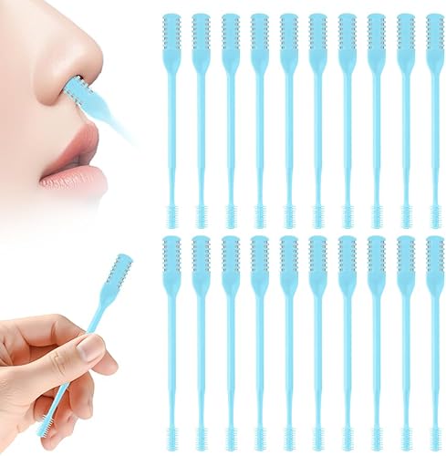 Miniatura 15 de Cortador de pelo nasal 2 en 1, recortador manual de vello de nariz para hombres y mujeres, removedor de vello de nariz de doble cara giratorio de