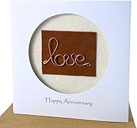 Vista 1 de Tarjeta de Bodas de Cobre 7º Aniversario de Camellia Bees - Tarjeta de Amor de Alambre de Cobre Para Ella Él, Tarjeta Hecha a Mano para Pareja