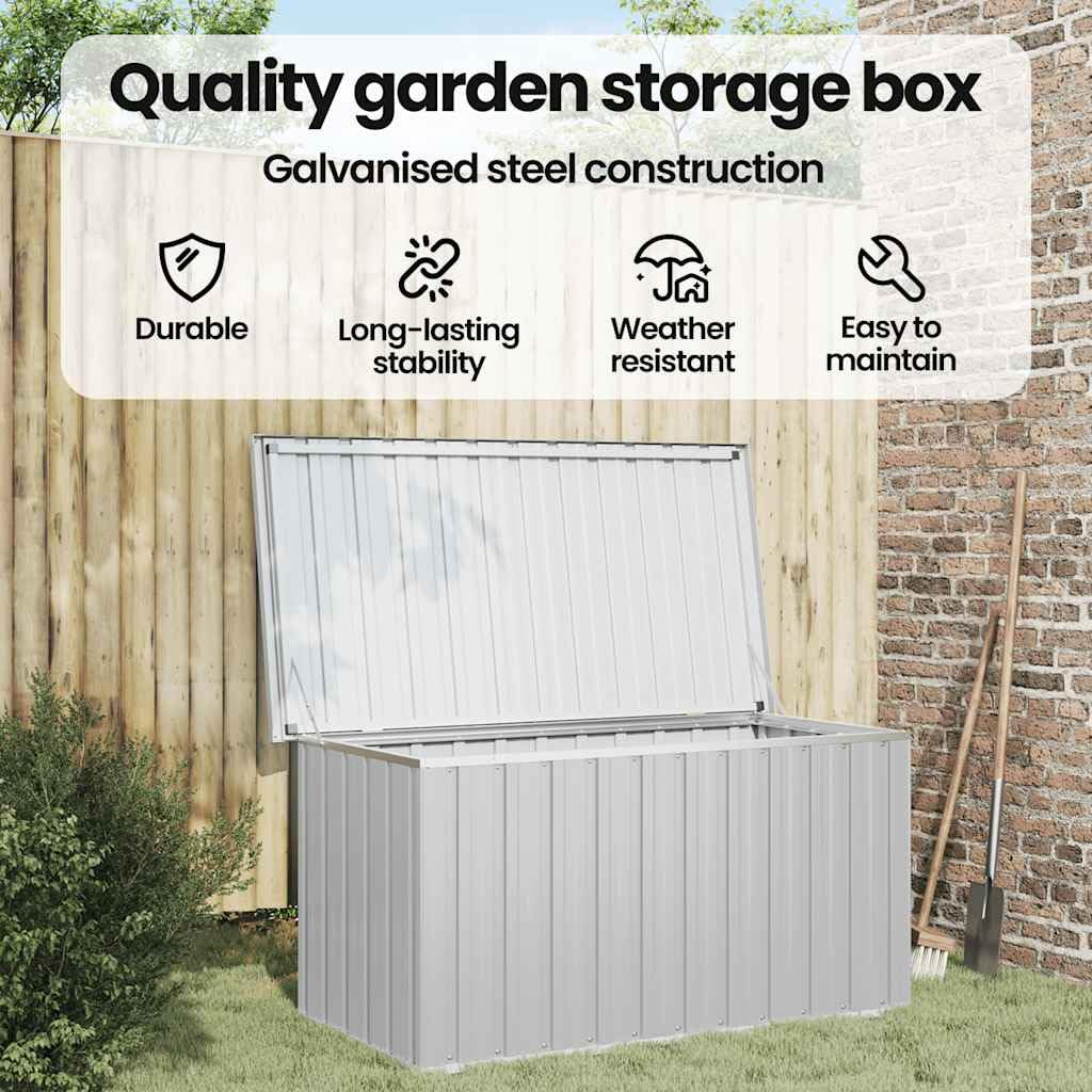 vidaXL Baule da Giardino Grigio 129x67x65 cm