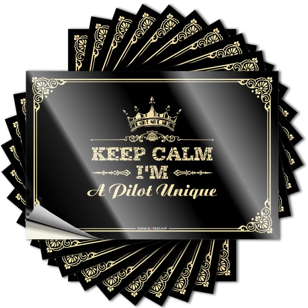 Stickers Affirmation Camper Decorations for Inside Water Keep Calm I'm A Pilot Unique - No Residue Decals for Student(8X12CM)