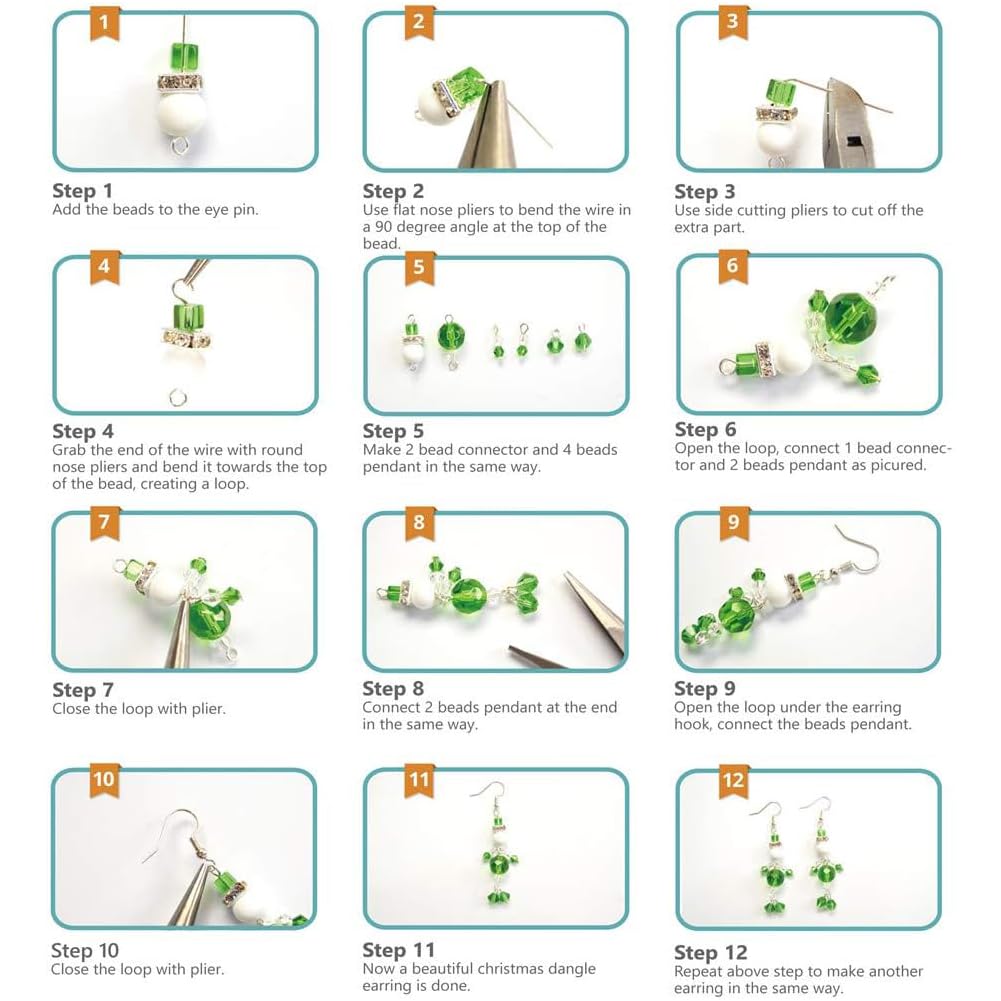 Beadery – Kit Perline Natalizie Con Ciondoli A Tema Invernale – 8 Decorazioni Da Creare – Prodotto Negli USA - 6