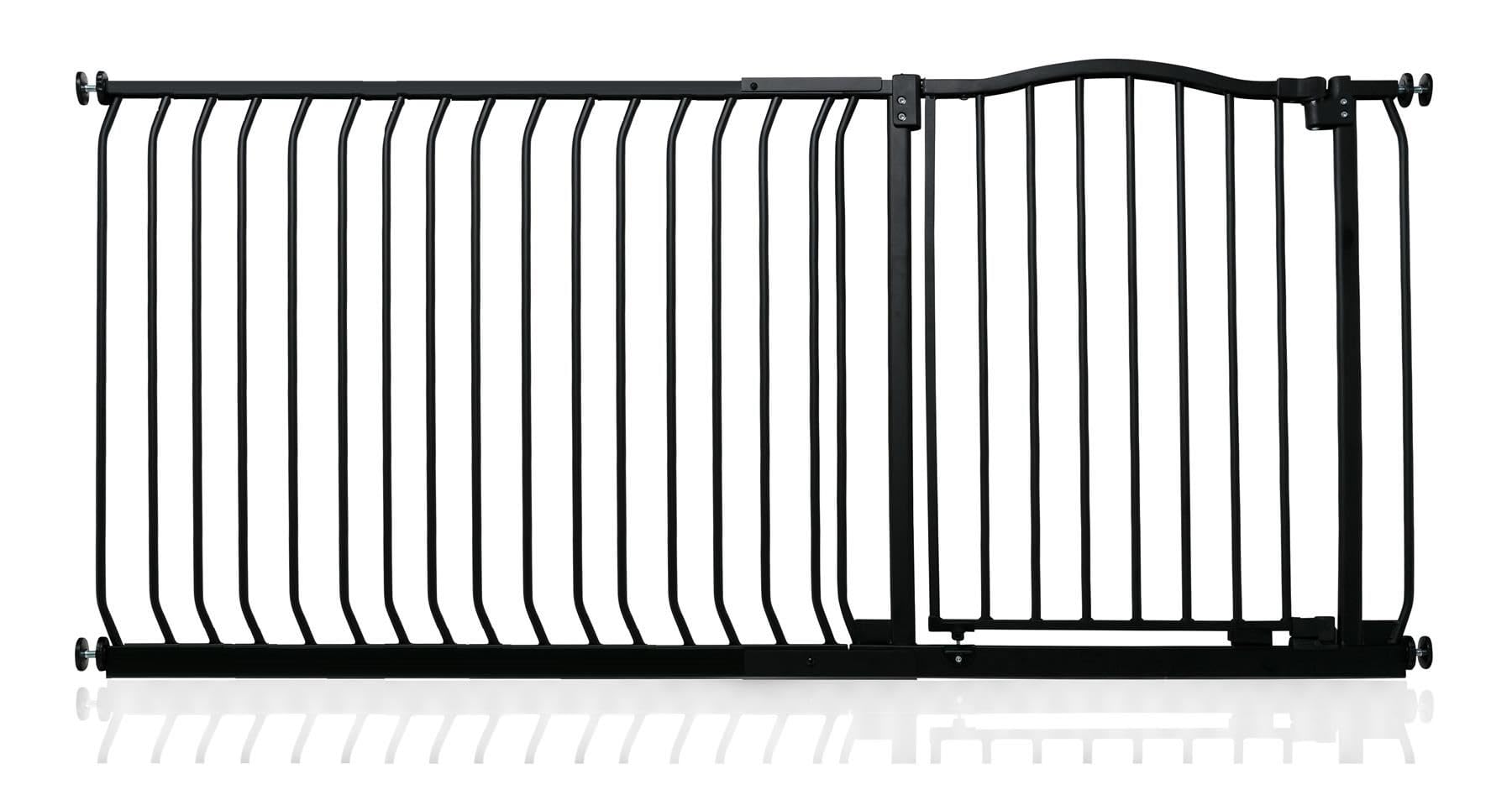 Safetots Matt Black Curved Top Safety Gate, 171Cm - 180Cm, Pressure Fit Stair Gate, Baby Gate For Doors Hallways And Spaces, Safety Barrier, Easy Installation