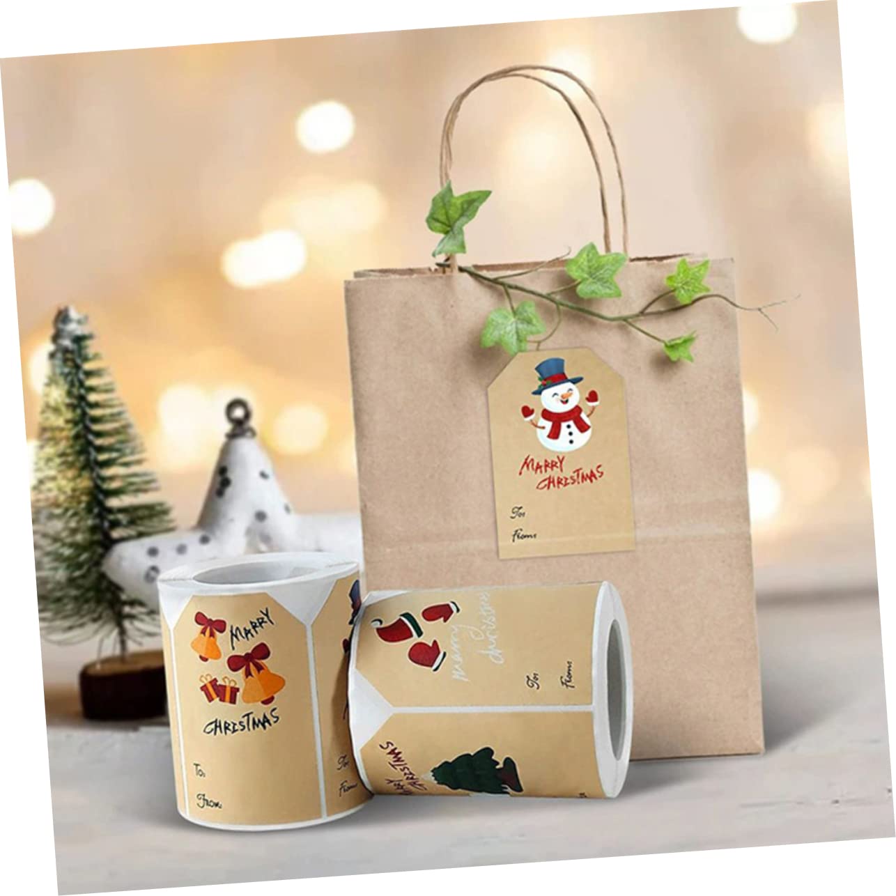 STOBOK 2 Di Etichette Adesive Per Decorazioni Natalizie Etichette Festive Autoadesive Per Decorazioni Da Imballaggio Facili Da Applicare