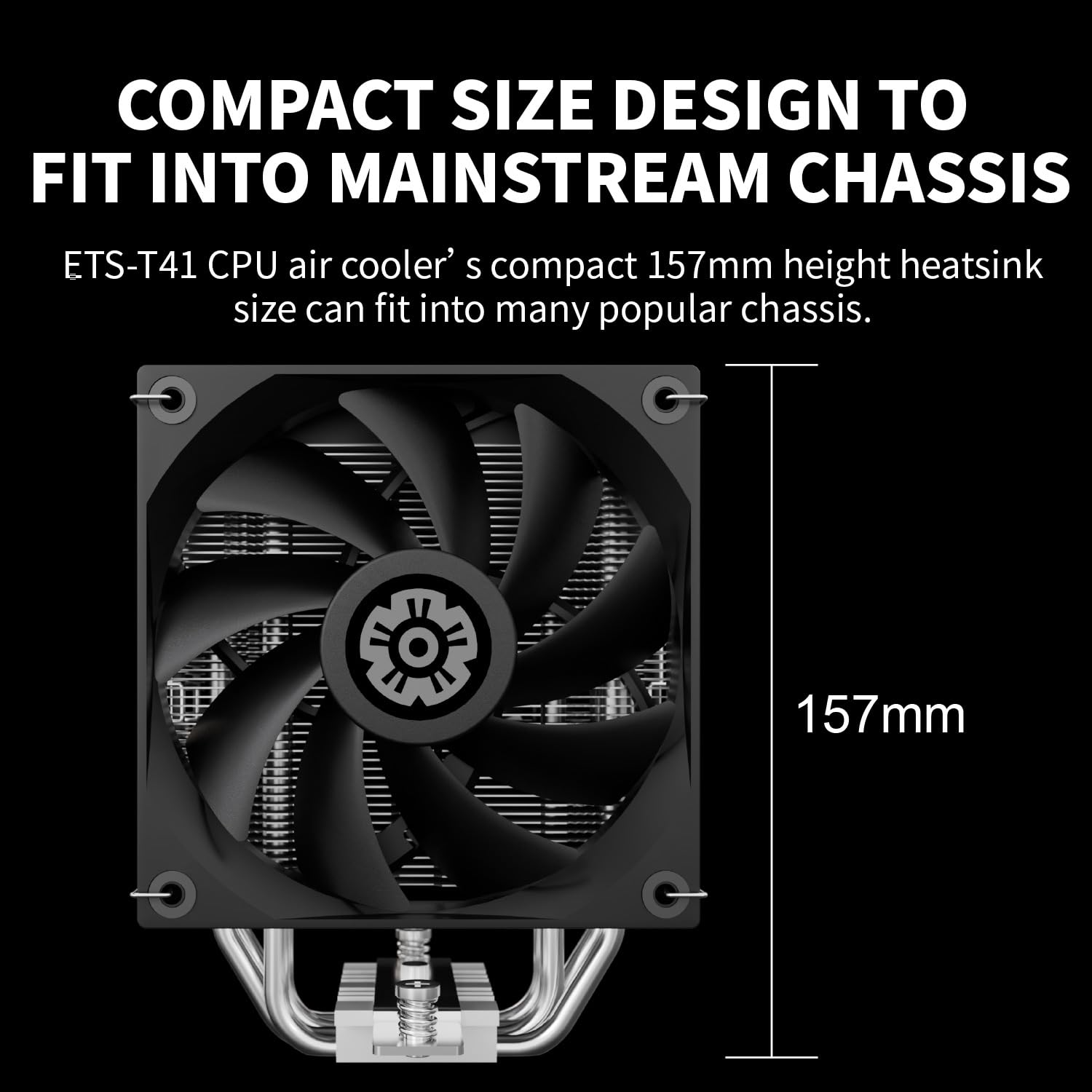 ENERMAX ETS-T41 chłodnica procesora | 2 x 120 mm PWM Fan Forward-Reverse Blade Design|łożysko hydrauliczne |4 x niklowane rury grzewcze 6 mm | TDP 200W+|w zestawie Dow Corning TC-5121C |AMD AM5/AM4