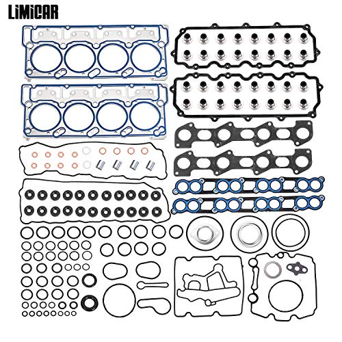 LIMICAR Cylinder Head Gasket Set 18MM Dowels Compatible w/ 03-10 6.0L PowerStroke Diesel Turbo F-250 F-350 F-450 F-550 E350 E450 Super Duty