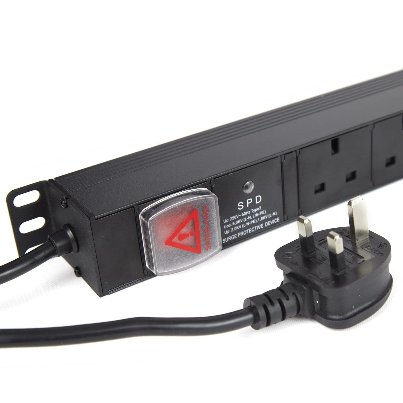 kenable PDU Power Distribution Unit 8 Way UK Sockets Vertical Mount with Surge Protection 13A UK Plug 3m Cable