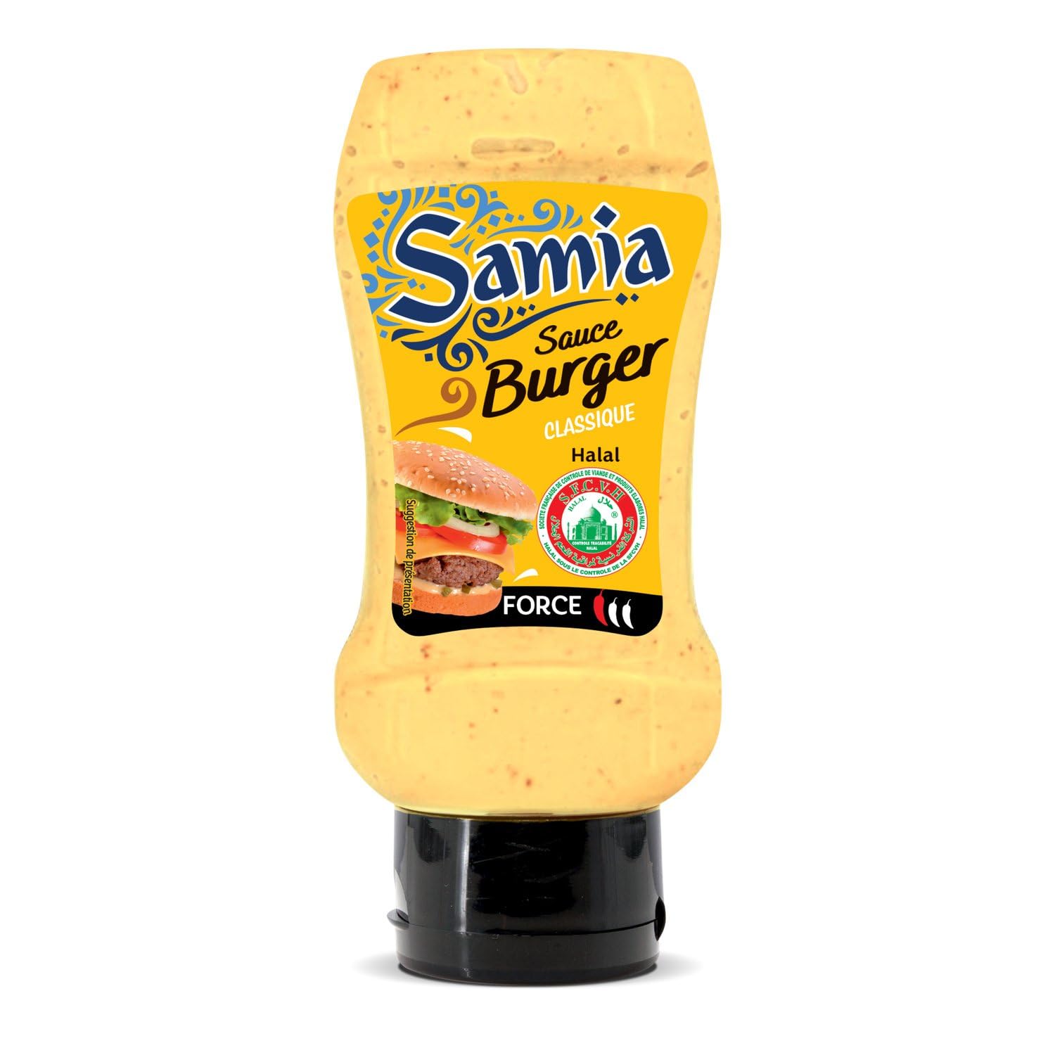 SAMIA - Sauce Burger Halal - Sauce à Base de Cornichons · Douce · Parfaite pour les Burgers, Sandwichs, Frites et Fast Food - Le Flacon de 350ml - Le Lot De 4
